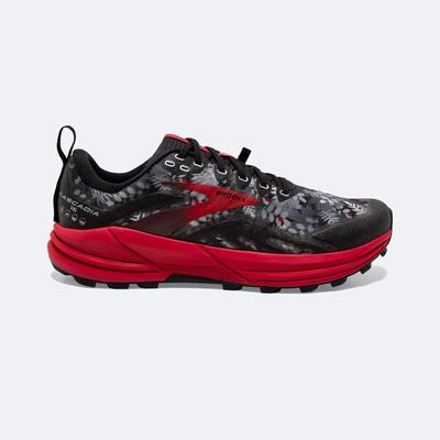 Brooks Cascadia 16 παπουτσια trail running γυναικεια μαυρα/γκρι/κοκκινα | GR236590