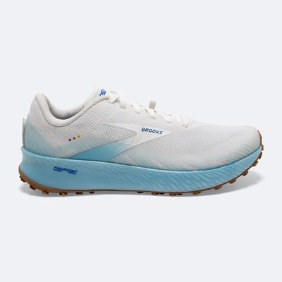 Brooks Catamount παπουτσια trail running γυναικεια ασπρα/ανοιχτο τυρκουάζ/μπλε | GR172495