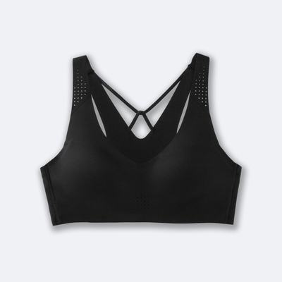 Brooks Dare V Neck Run Bra αθλητικα σουτιεν γυναικεια μαυρα | GR704892