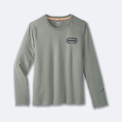 Brooks Distance Long Sleeve 2.0 μπλουζακια ανδρικα πρασινο | GR590874