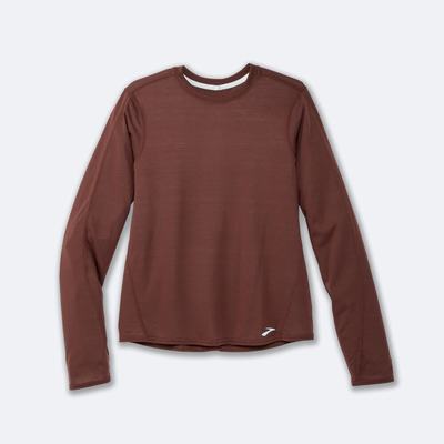 Brooks Distance Long Sleeve μπλουζακια γυναικεια σοκολάτα | GR956214