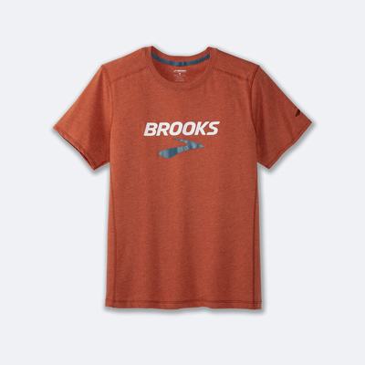 Brooks Distance Short Sleeve 2.0 μπλουζακια ανδρικα κοκκινα | GR049875