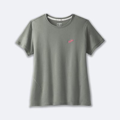 Brooks Distance Short Sleeve 2.0 μπλουζακια γυναικεια πρασινο | GR376412