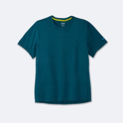 Brooks Distance Short Sleeve μπλουζακια ανδρικα βαθυ πρασινο | GR045317