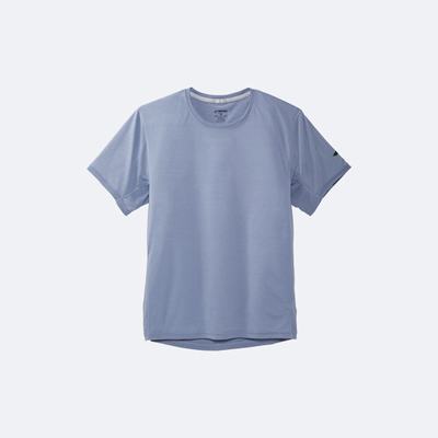 Brooks Distance Short Sleeve μπλουζακια ανδρικα μπλε | GR374186