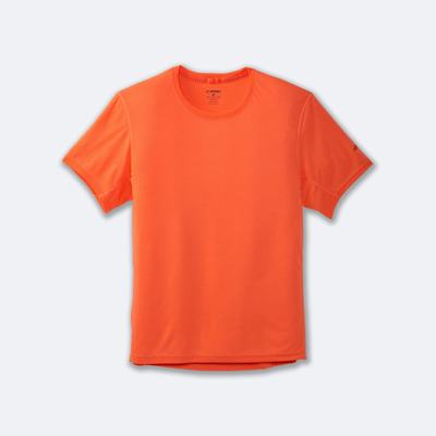 Brooks Distance Short Sleeve μπλουζακια ανδρικα πορτοκαλι | GR473158