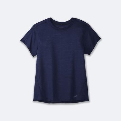 Brooks Distance Short Sleeve μπλουζακια γυναικεια σκουρο μπλε | GR526108