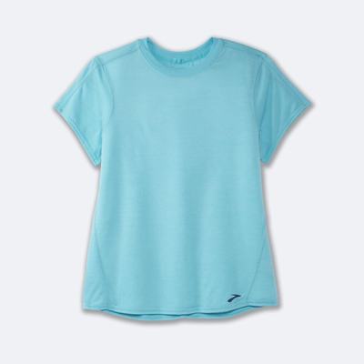 Brooks Distance Short Sleeve μπλουζακια γυναικεια τυρκουάζ | GR607914