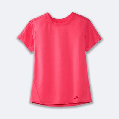 Brooks Distance Short Sleeve μπλουζακια γυναικεια ροζ | GR702398