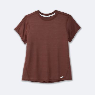 Brooks Distance Short Sleeve μπλουζακια γυναικεια σοκολάτα | GR839042