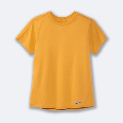 Brooks Distance Short Sleeve μπλουζακια γυναικεια κίτρινα | GR973124