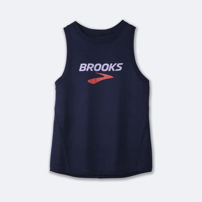 Brooks Distance σταμπεσ αμανικα μπλουζακια γυναικεια σκουρο μπλε | GR691043