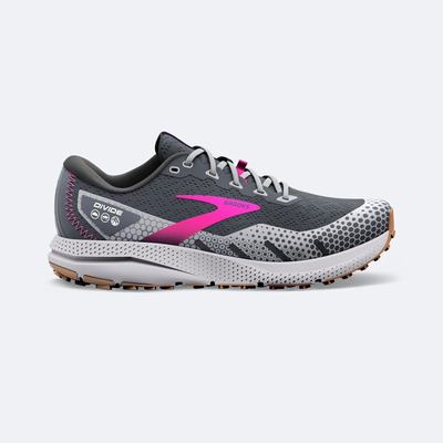 Brooks Divide 3 παπουτσια trail running γυναικεια γκρι/ροζ | GR025397