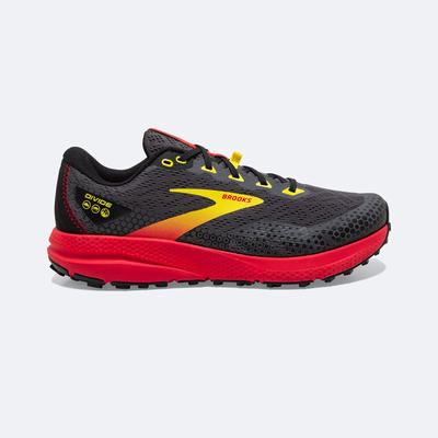 Brooks Divide 3 παπουτσια trail running ανδρικα μαυρα/κοκκινα/κίτρινα | GR813647