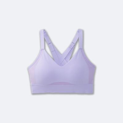 Brooks Drive Interlace Run Bra αθλητικα σουτιεν γυναικεια μωβ γκρι | GR120563