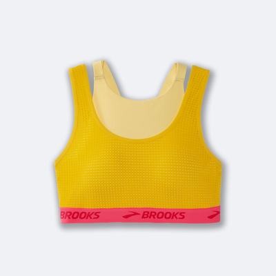 Brooks Drive Mesh Run Bra αθλητικα σουτιεν γυναικεια καφε/πορτοκαλι | GR216059