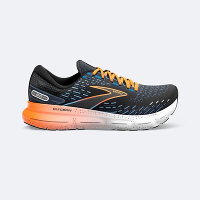 Brooks Glycerin 20 παπουτσια για τρεξιμο ανδρικα μαυρα/μπλε/πορτοκαλι | GR147930