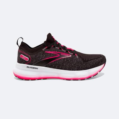 Brooks Glycerin StealthFit 20 παπουτσια για τρεξιμο γυναικεια μαυρα/ροζ | GR742503