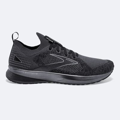 Brooks Levitate StealthFit 5 παπουτσια για τρεξιμο ανδρικα μαυρα/γκρι | GR312079