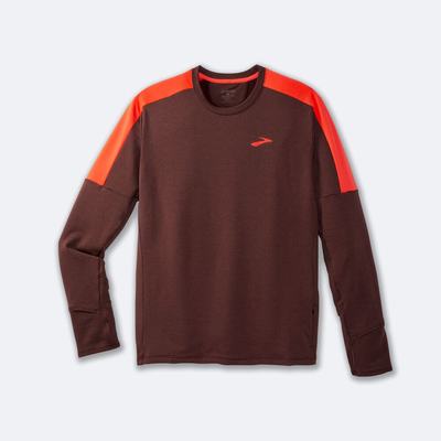 Brooks Notch Thermal Long Sleeve 2.0 μπλουζακια ανδρικα σοκολάτα | GR173509