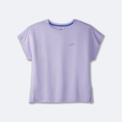 Brooks Sprint Free Short Sleeve μπλουζακια γυναικεια μωβ γκρι | GR741203