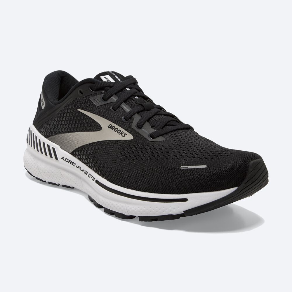 Brooks Adrenaline GTS 22 παπουτσια για τρεξιμο γυναικεια μαυρα/ασημι/βαθυ γκρι | GR018943