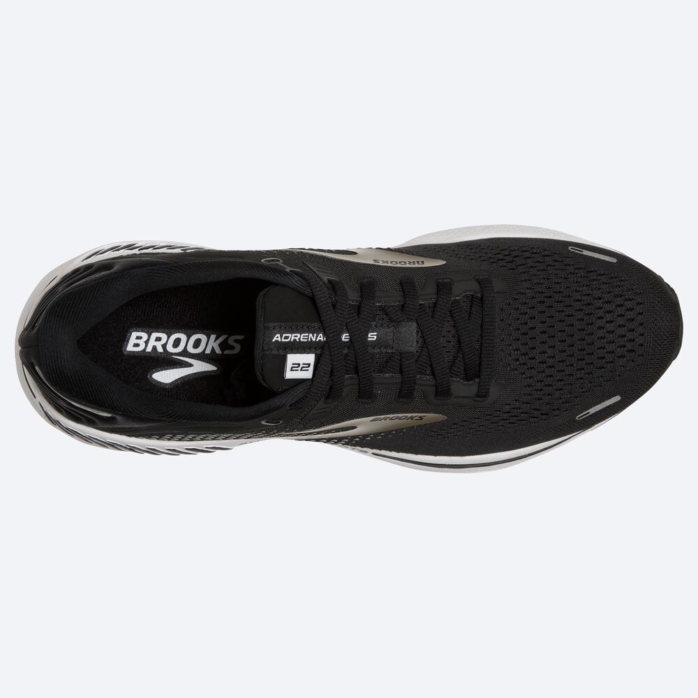 Brooks Adrenaline GTS 22 παπουτσια για τρεξιμο γυναικεια μαυρα/ασημι/βαθυ γκρι | GR018943