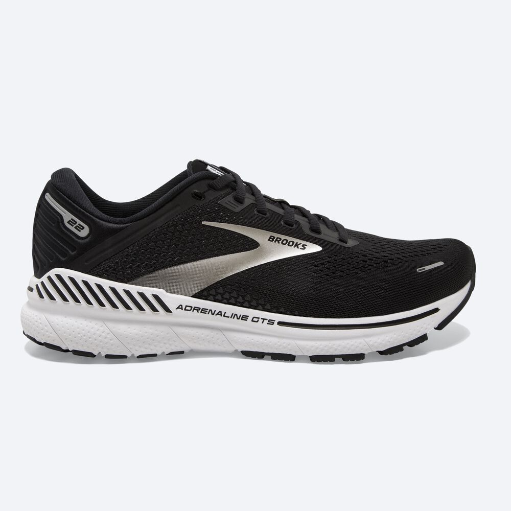 Brooks Adrenaline GTS 22 παπουτσια για τρεξιμο γυναικεια μαυρα/ασημι/βαθυ γκρι | GR018943