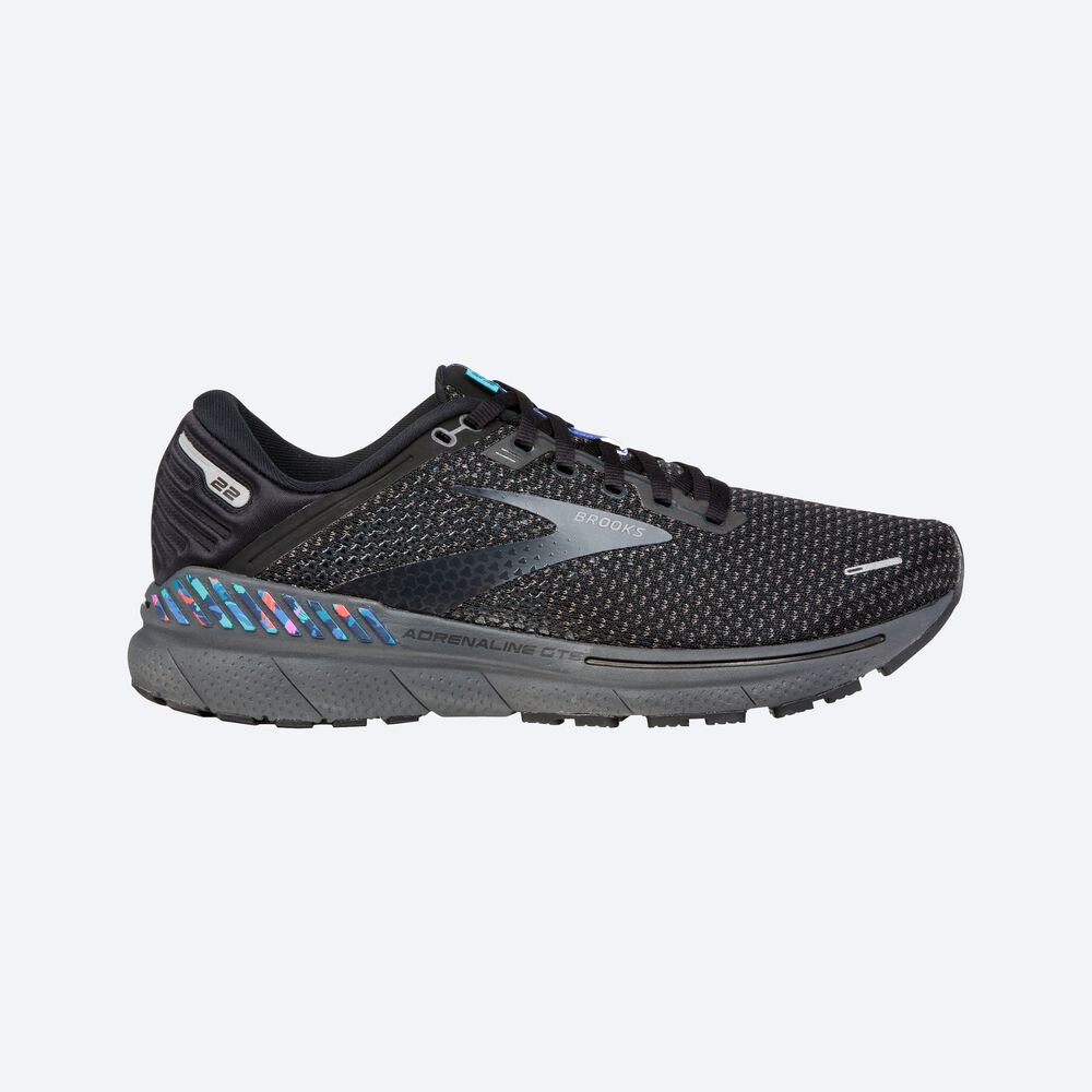 Brooks Adrenaline GTS 22 παπουτσια για τρεξιμο ανδρικα μαυρα/μπλε | GR057623