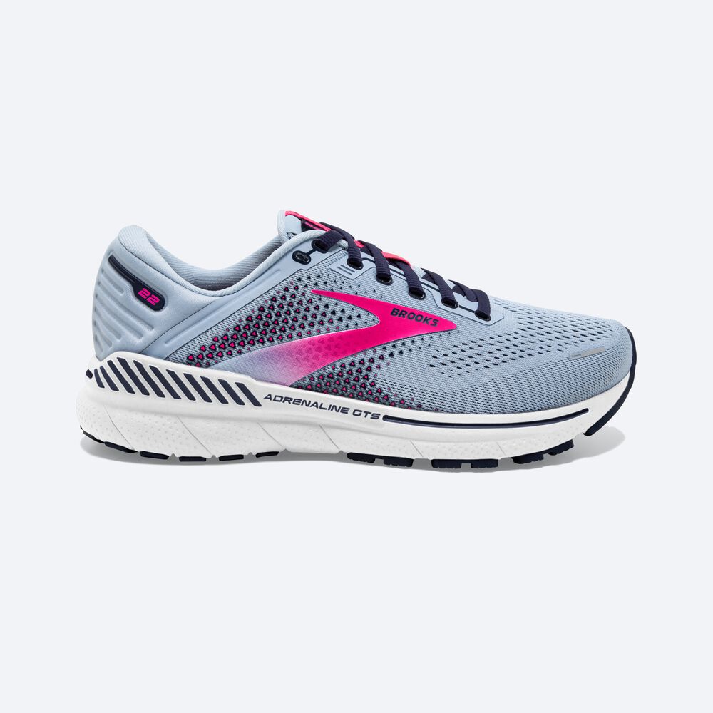 Brooks Adrenaline GTS 22 παπουτσια για τρεξιμο γυναικεια μπλε/σκουρο μπλε/ροζ | GR108627