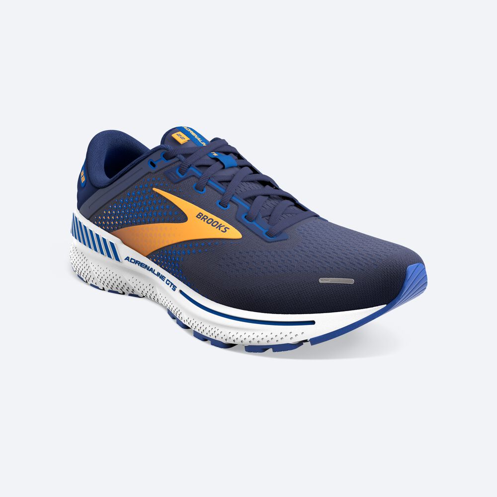 Brooks Adrenaline GTS 22 παπουτσια για τρεξιμο ανδρικα σκουρο μπλε/πορτοκαλι/ασπρα | GR254607