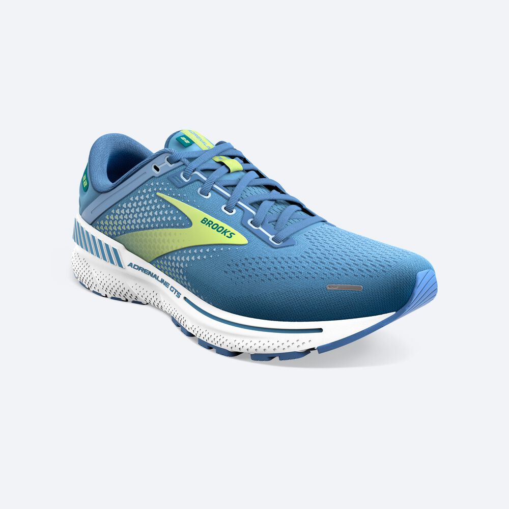 Brooks Adrenaline GTS 22 παπουτσια για τρεξιμο γυναικεια ασημι μπλε/πρασινο/ασπρα | GR297438