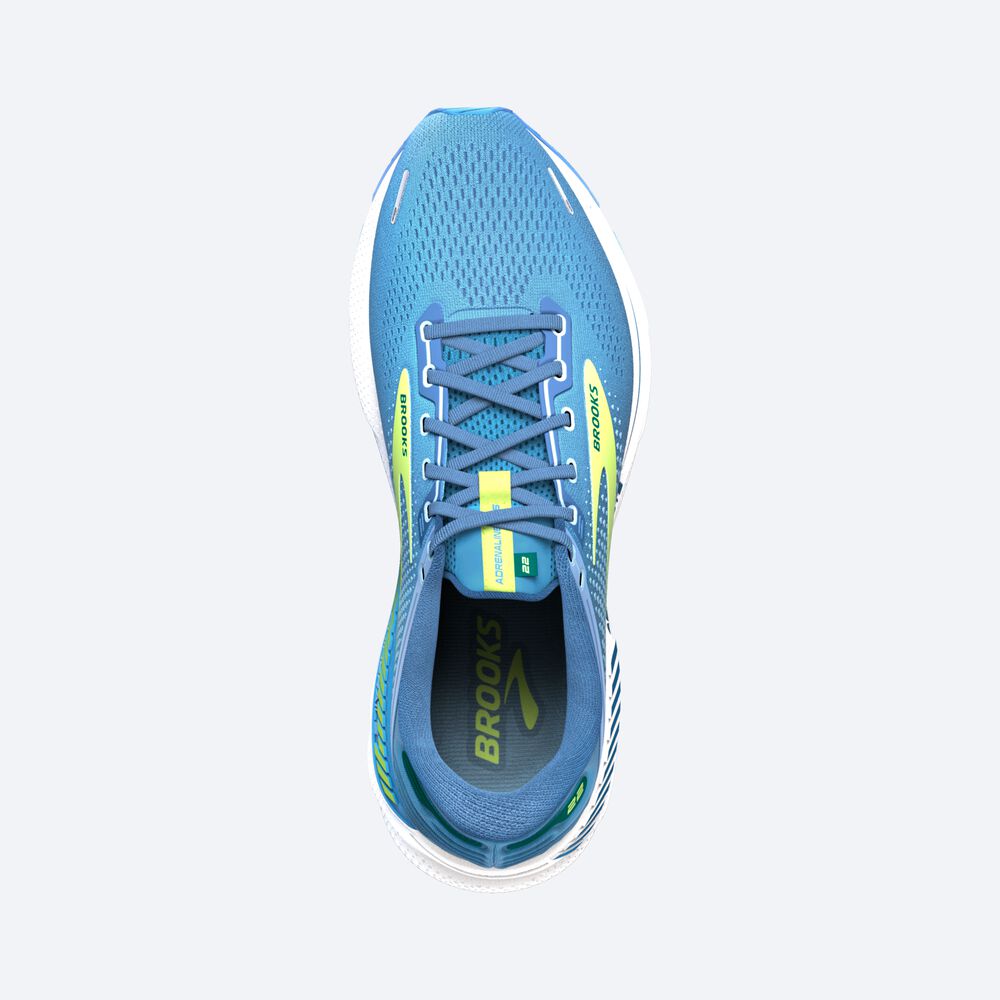 Brooks Adrenaline GTS 22 παπουτσια για τρεξιμο γυναικεια ασημι μπλε/πρασινο/ασπρα | GR297438