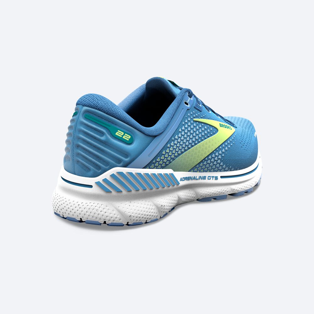 Brooks Adrenaline GTS 22 παπουτσια για τρεξιμο γυναικεια ασημι μπλε/πρασινο/ασπρα | GR297438