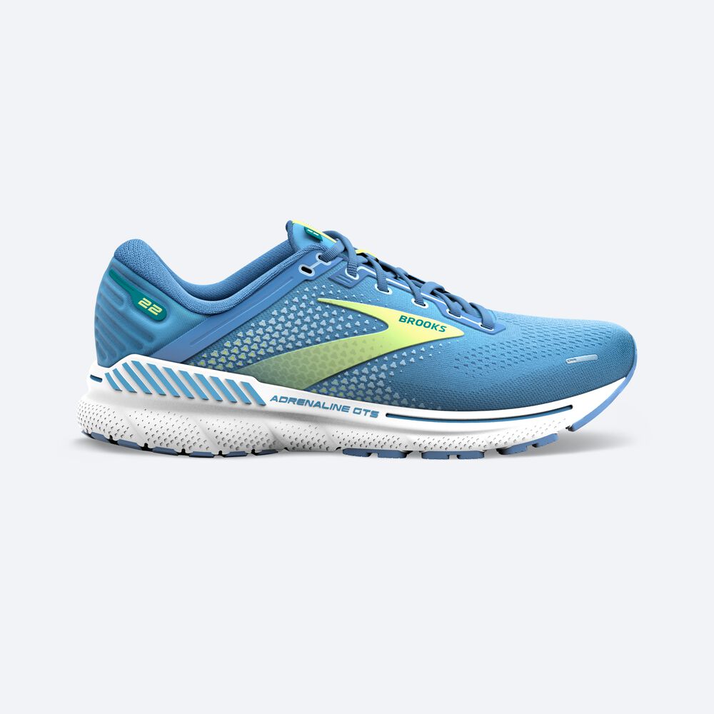 Brooks Adrenaline GTS 22 παπουτσια για τρεξιμο γυναικεια ασημι μπλε/πρασινο/ασπρα | GR297438