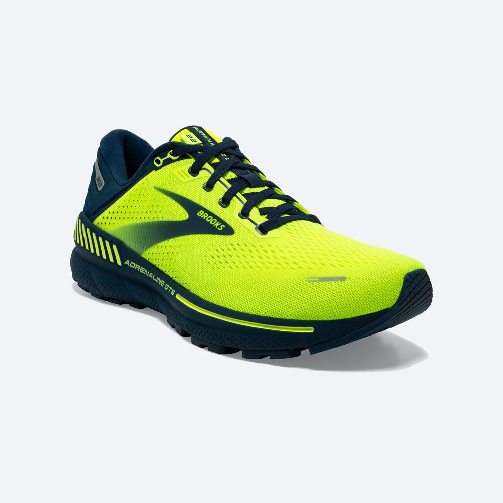 Brooks Adrenaline GTS 22 παπουτσια για τρεξιμο ανδρικα κίτρινα/σκουρο μπλε | GR298473