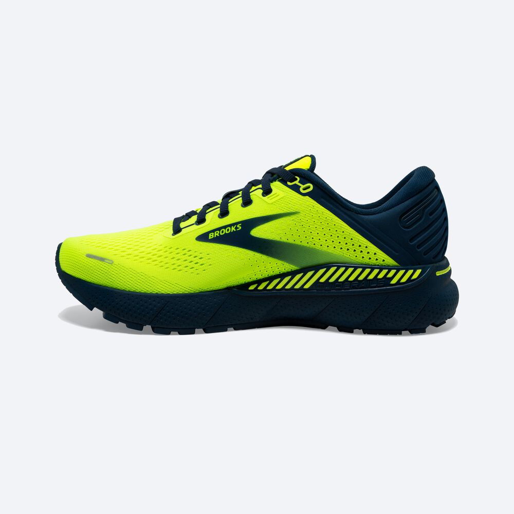 Brooks Adrenaline GTS 22 παπουτσια για τρεξιμο ανδρικα κίτρινα/σκουρο μπλε | GR298473