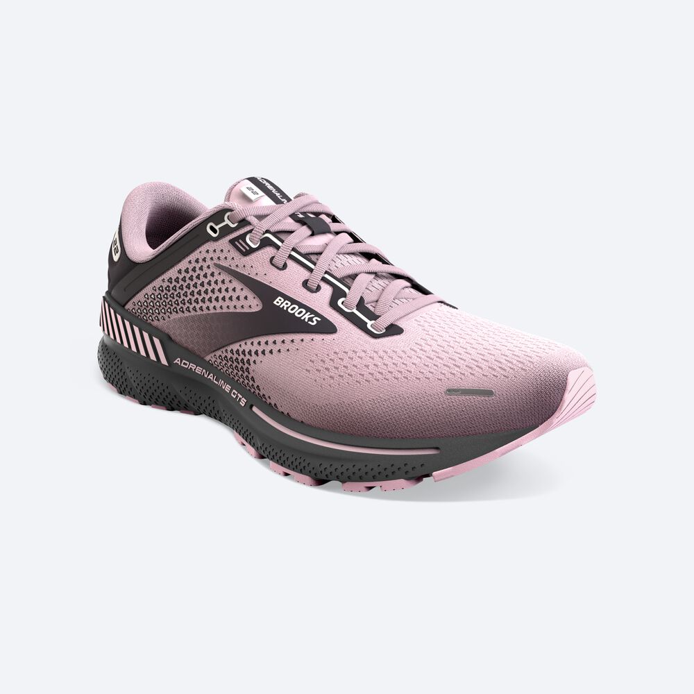 Brooks Adrenaline GTS 22 παπουτσια για τρεξιμο γυναικεια ροζ/μαυρα | GR357284