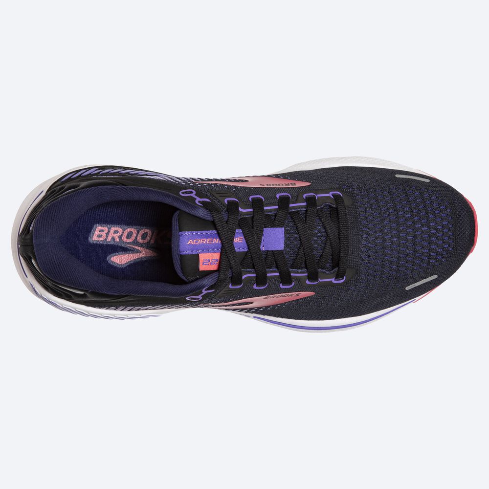 Brooks Adrenaline GTS 22 παπουτσια για τρεξιμο γυναικεια μαυρα/μωβ/κοραλι | GR512963