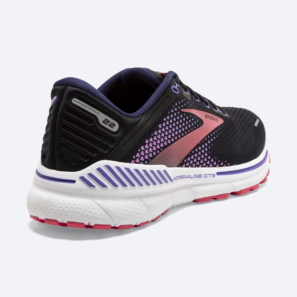 Brooks Adrenaline GTS 22 παπουτσια για τρεξιμο γυναικεια μαυρα/μωβ/κοραλι | GR512963