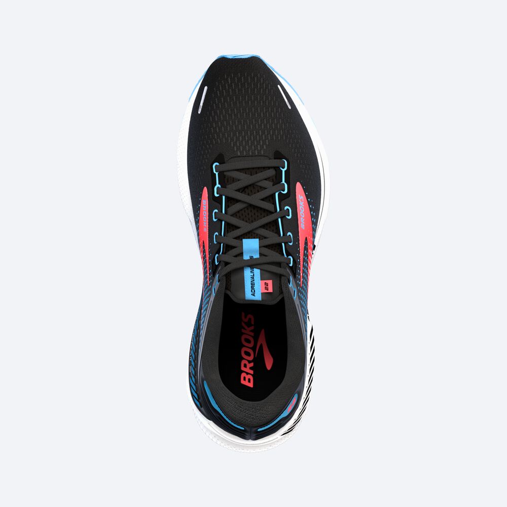 Brooks Adrenaline GTS 22 παπουτσια για τρεξιμο γυναικεια μαυρα/μπλε/κοραλι | GR516902