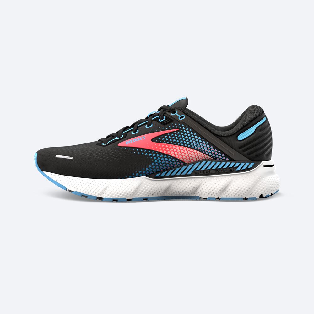 Brooks Adrenaline GTS 22 παπουτσια για τρεξιμο γυναικεια μαυρα/μπλε/κοραλι | GR516902