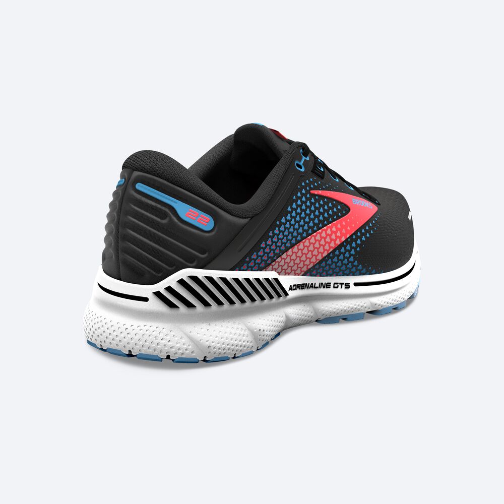 Brooks Adrenaline GTS 22 παπουτσια για τρεξιμο γυναικεια μαυρα/μπλε/κοραλι | GR516902