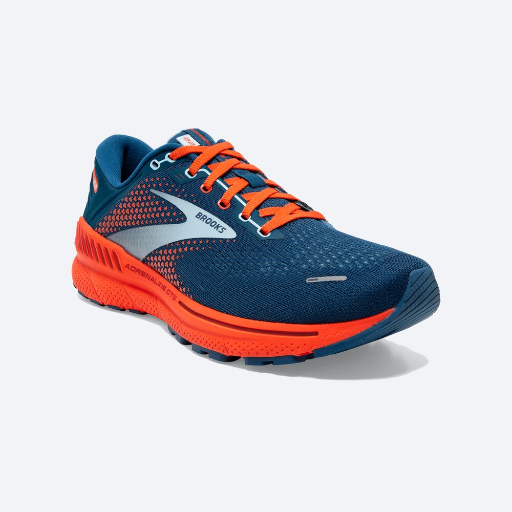 Brooks Adrenaline GTS 22 παπουτσια για τρεξιμο ανδρικα μπλε/ανοιχτο μπλε/πορτοκαλι | GR612953