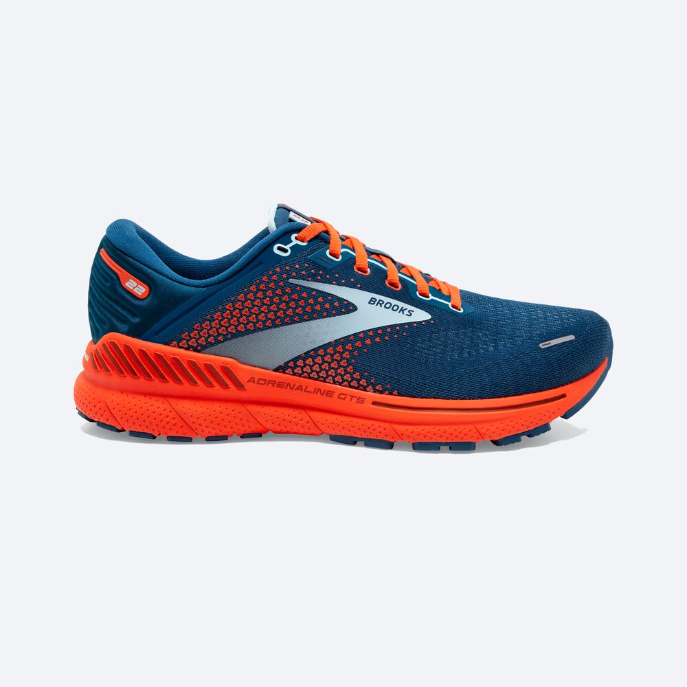 Brooks Adrenaline GTS 22 παπουτσια για τρεξιμο ανδρικα μπλε/ανοιχτο μπλε/πορτοκαλι | GR612953