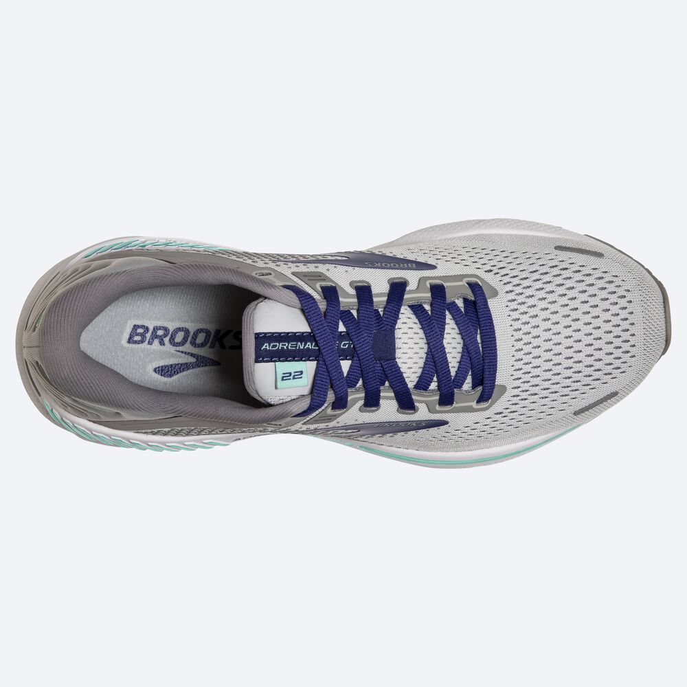 Brooks Adrenaline GTS 22 παπουτσια για τρεξιμο γυναικεια γκρι/μπλε/πρασινο | GR671092