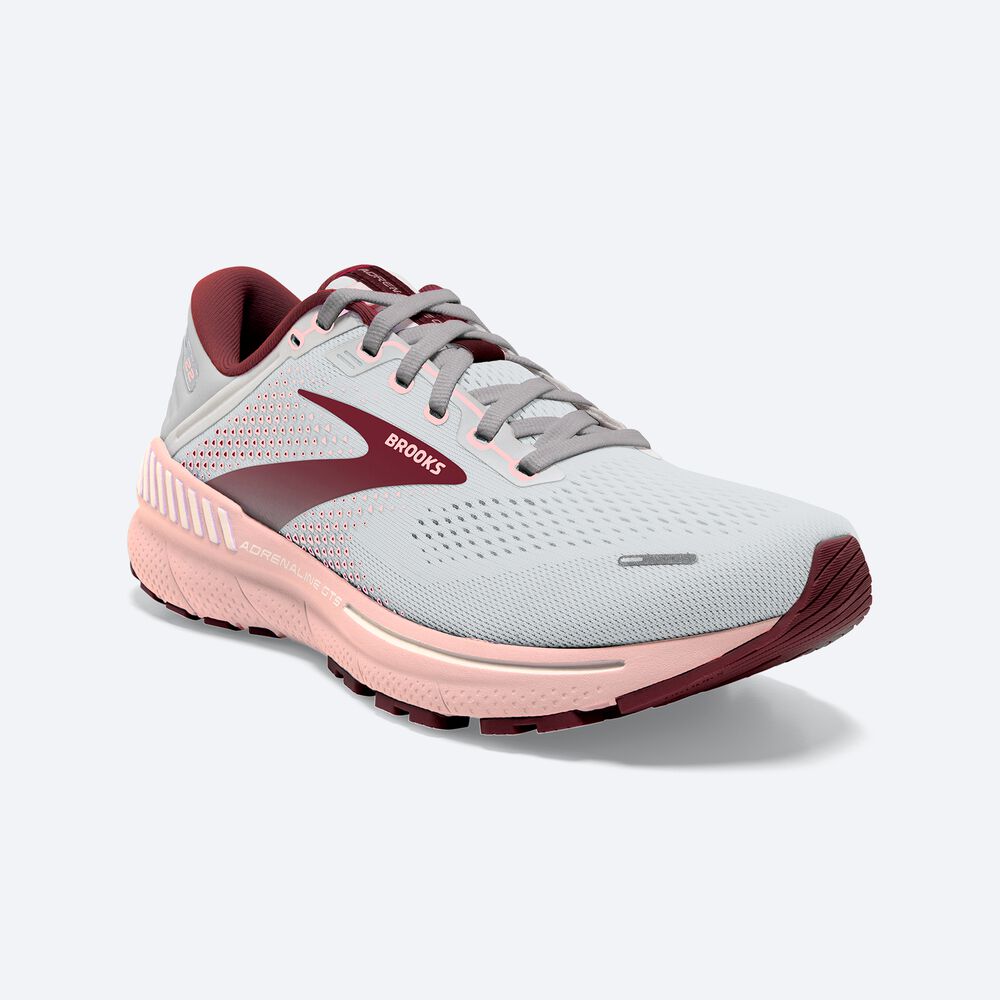 Brooks Adrenaline GTS 22 παπουτσια για τρεξιμο γυναικεια γκρι/ροζ/καφε | GR705324