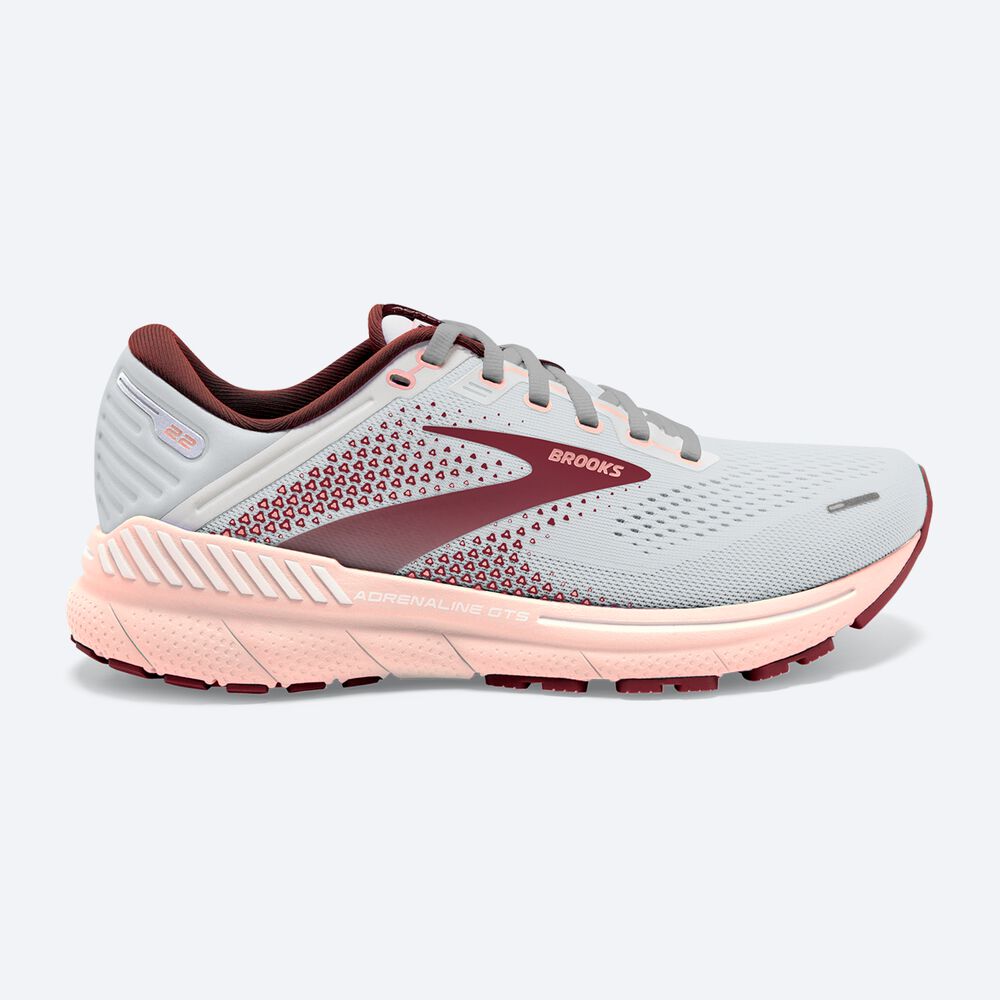 Brooks Adrenaline GTS 22 παπουτσια για τρεξιμο γυναικεια γκρι/ροζ/καφε | GR705324