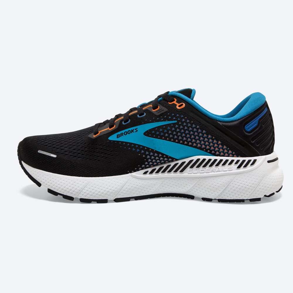 Brooks Adrenaline GTS 22 παπουτσια για τρεξιμο ανδρικα μαυρα/μπλε/πορτοκαλι | GR710358