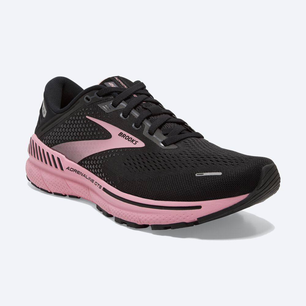 Brooks Adrenaline GTS 22 παπουτσια για τρεξιμο γυναικεια μαυρα/ασημι | GR846723